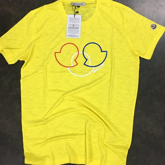 Moncler Other - MONCLER YELLOW THREE LOGO PATTERN MEN CASUAL SHIRT Moncler Other - MONCLER YELLOW THREE LOGO PATTERN MEN CASUAL SHIRT